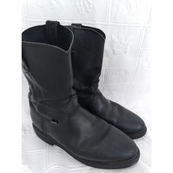 Justin Black Work Boots Measures 10. 5 conductor Oil Resistant READ description main image 16
